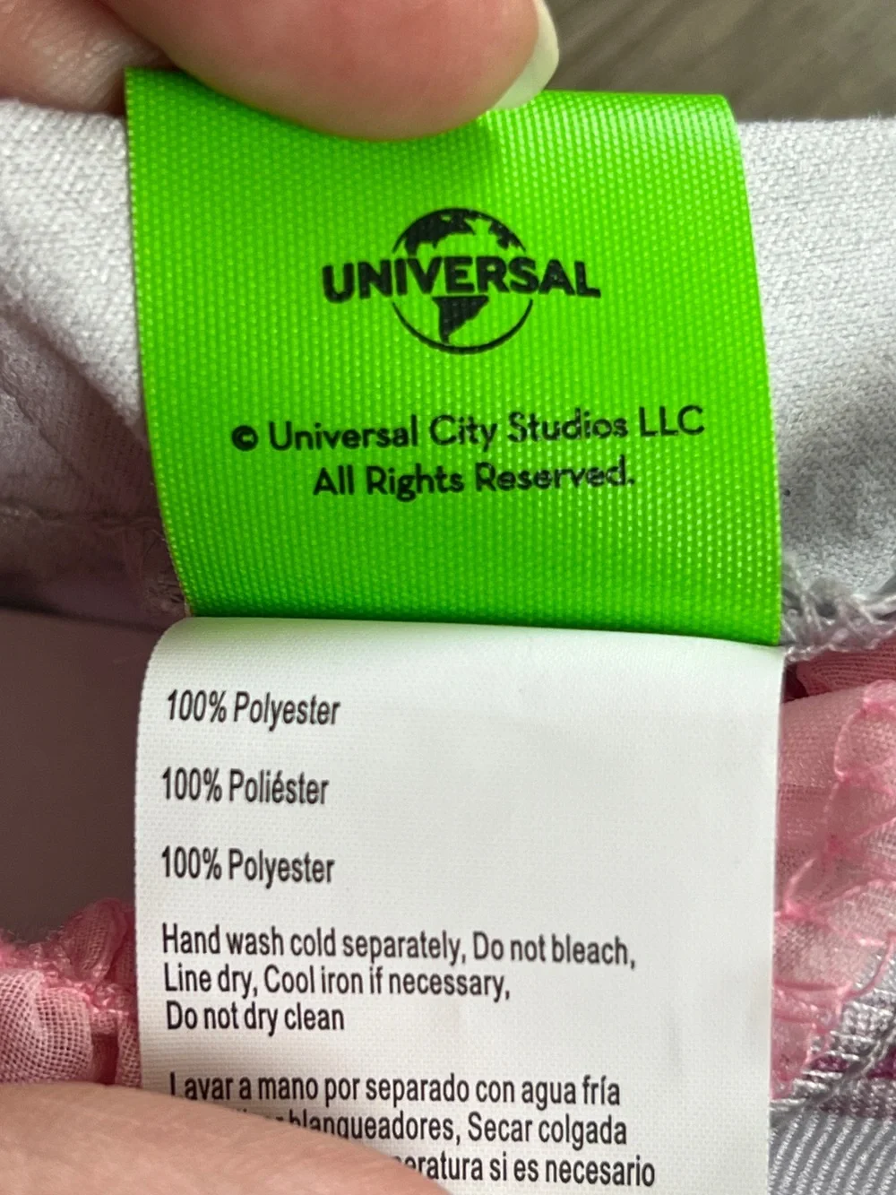 NEW Wicked Glinda Shiz Girls Pink & White Striped Dress Costume S/P (4-6X)